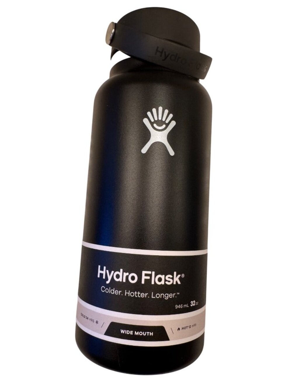 Hydro Flask Wide Mouth 32oz Flex Cap Black NWT Hot Cold Black